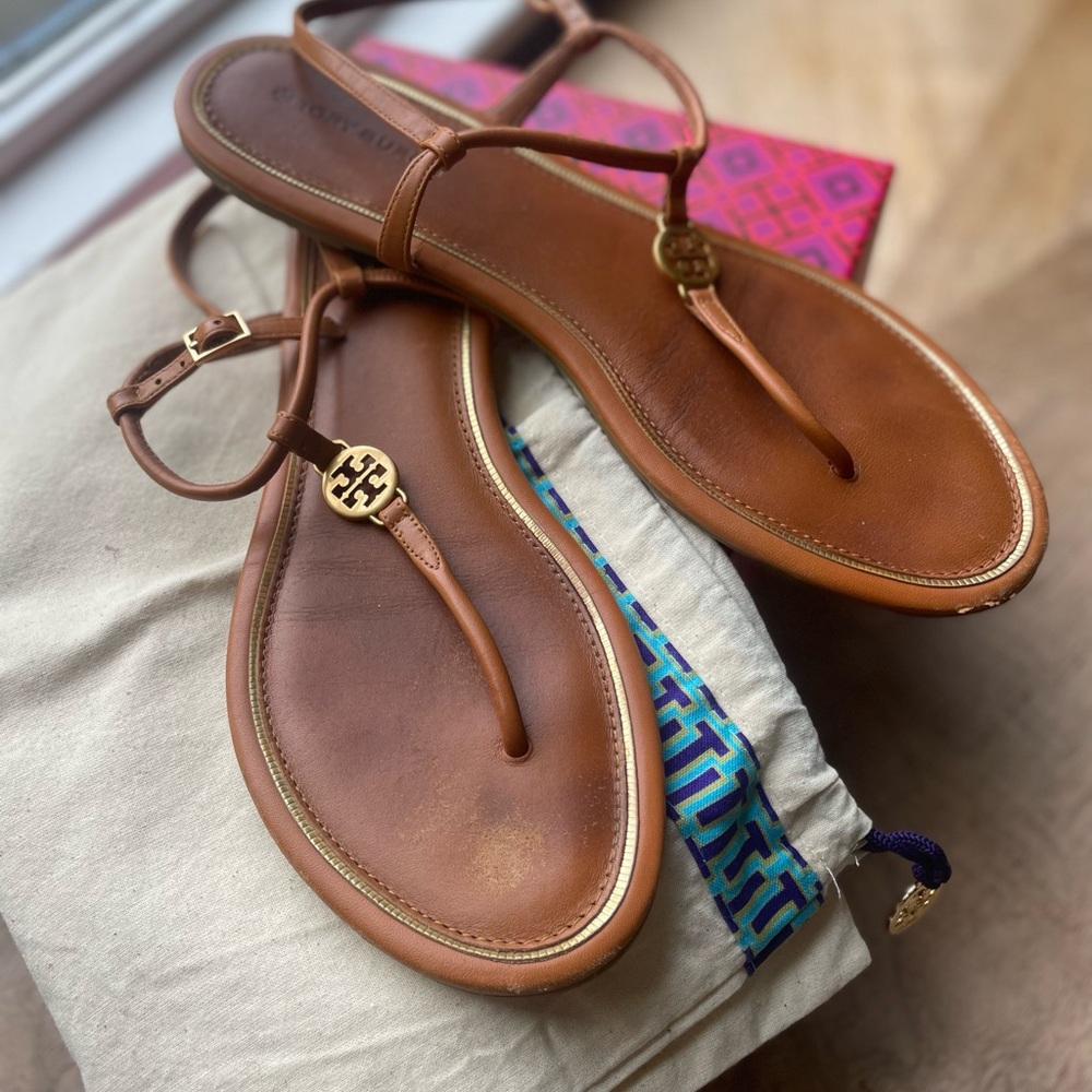 Tory Burch Brown Leather Sandals